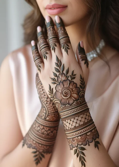 Classy & Elegant Front Hand Mehndi Designs,
